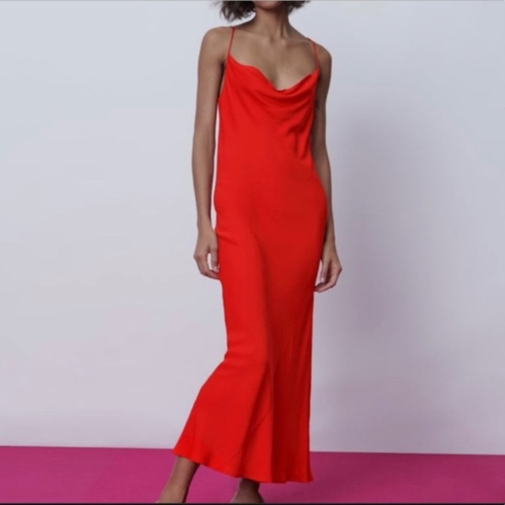 Red Zara Slip Dress